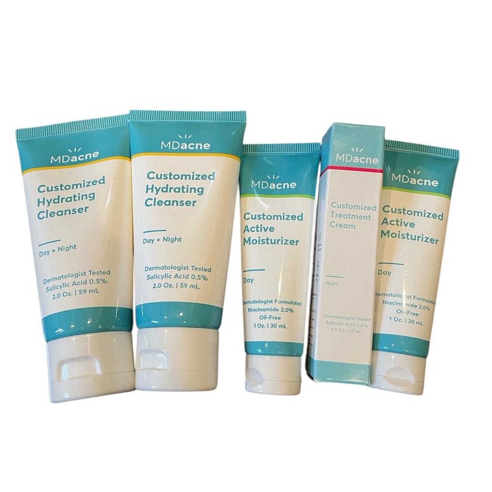 MDACNE Moisturizer Cleanser and Cream Set New
